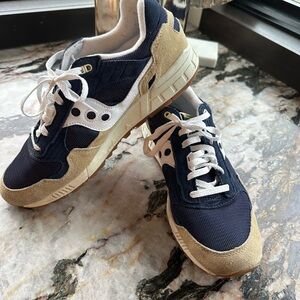 Saucony Navy and Beige Sneakers